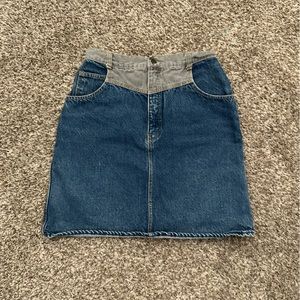 Vintage British Raj Middy Denim Skirt